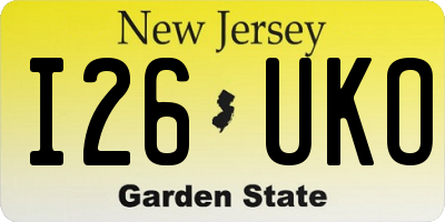NJ license plate I26UKO