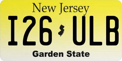 NJ license plate I26ULB