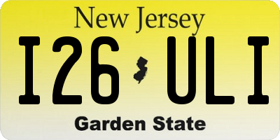NJ license plate I26ULI