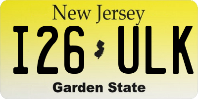 NJ license plate I26ULK