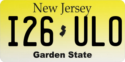 NJ license plate I26ULO