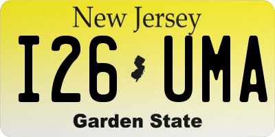 NJ license plate I26UMA