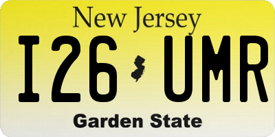 NJ license plate I26UMR