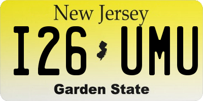NJ license plate I26UMU