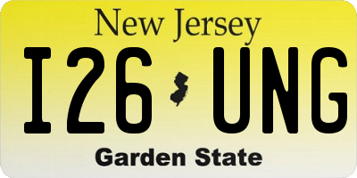 NJ license plate I26UNG