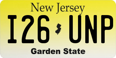 NJ license plate I26UNP