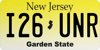 NJ license plate I26UNR