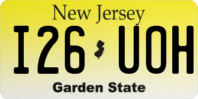 NJ license plate I26UOH