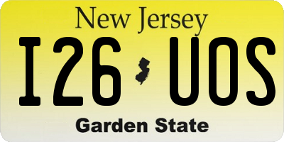 NJ license plate I26UOS