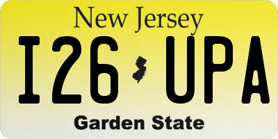 NJ license plate I26UPA