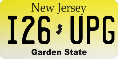 NJ license plate I26UPG