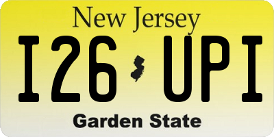 NJ license plate I26UPI