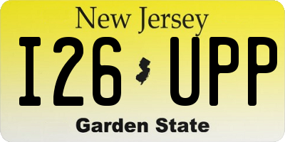 NJ license plate I26UPP
