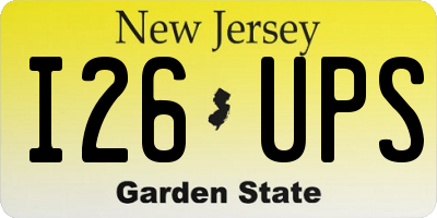 NJ license plate I26UPS
