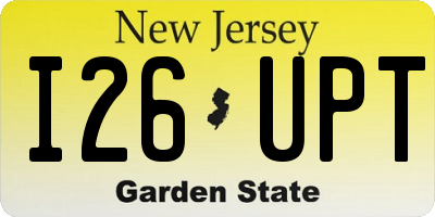 NJ license plate I26UPT
