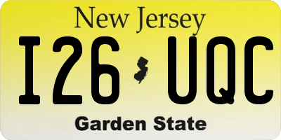 NJ license plate I26UQC