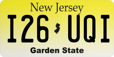 NJ license plate I26UQI