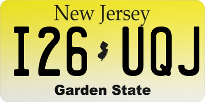 NJ license plate I26UQJ