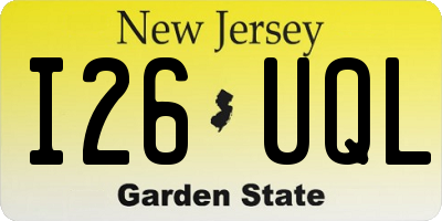 NJ license plate I26UQL