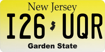 NJ license plate I26UQR