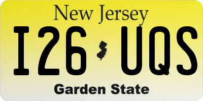 NJ license plate I26UQS