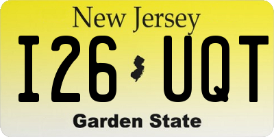 NJ license plate I26UQT