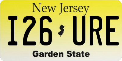 NJ license plate I26URE