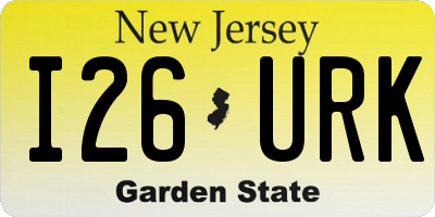 NJ license plate I26URK