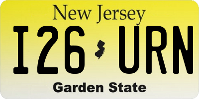 NJ license plate I26URN