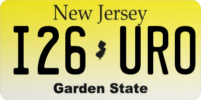 NJ license plate I26URO