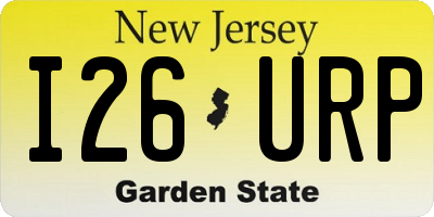 NJ license plate I26URP
