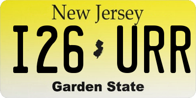 NJ license plate I26URR