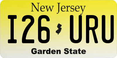 NJ license plate I26URU