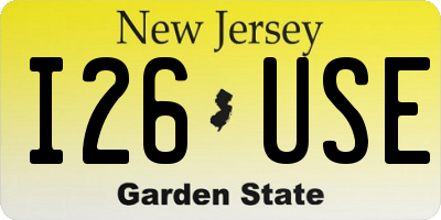NJ license plate I26USE