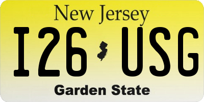 NJ license plate I26USG