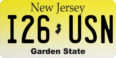 NJ license plate I26USN