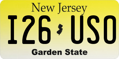 NJ license plate I26USO