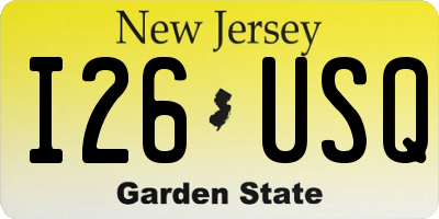 NJ license plate I26USQ