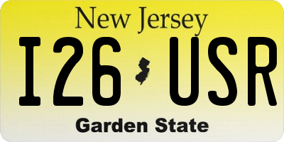 NJ license plate I26USR