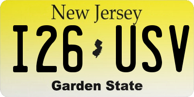 NJ license plate I26USV