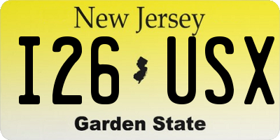 NJ license plate I26USX