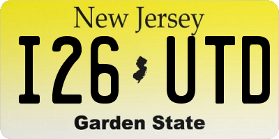 NJ license plate I26UTD