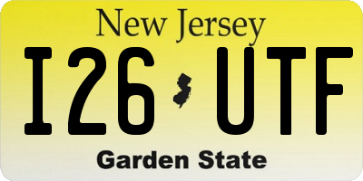 NJ license plate I26UTF