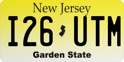 NJ license plate I26UTM