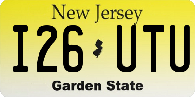 NJ license plate I26UTU