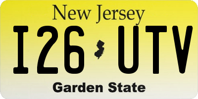 NJ license plate I26UTV