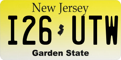 NJ license plate I26UTW