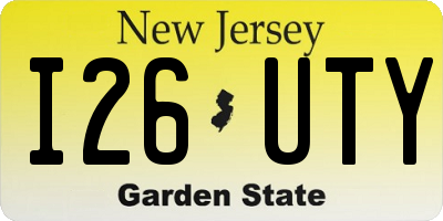 NJ license plate I26UTY