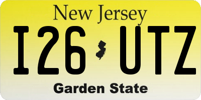 NJ license plate I26UTZ