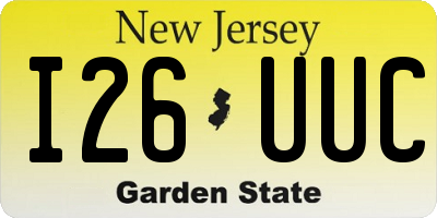 NJ license plate I26UUC